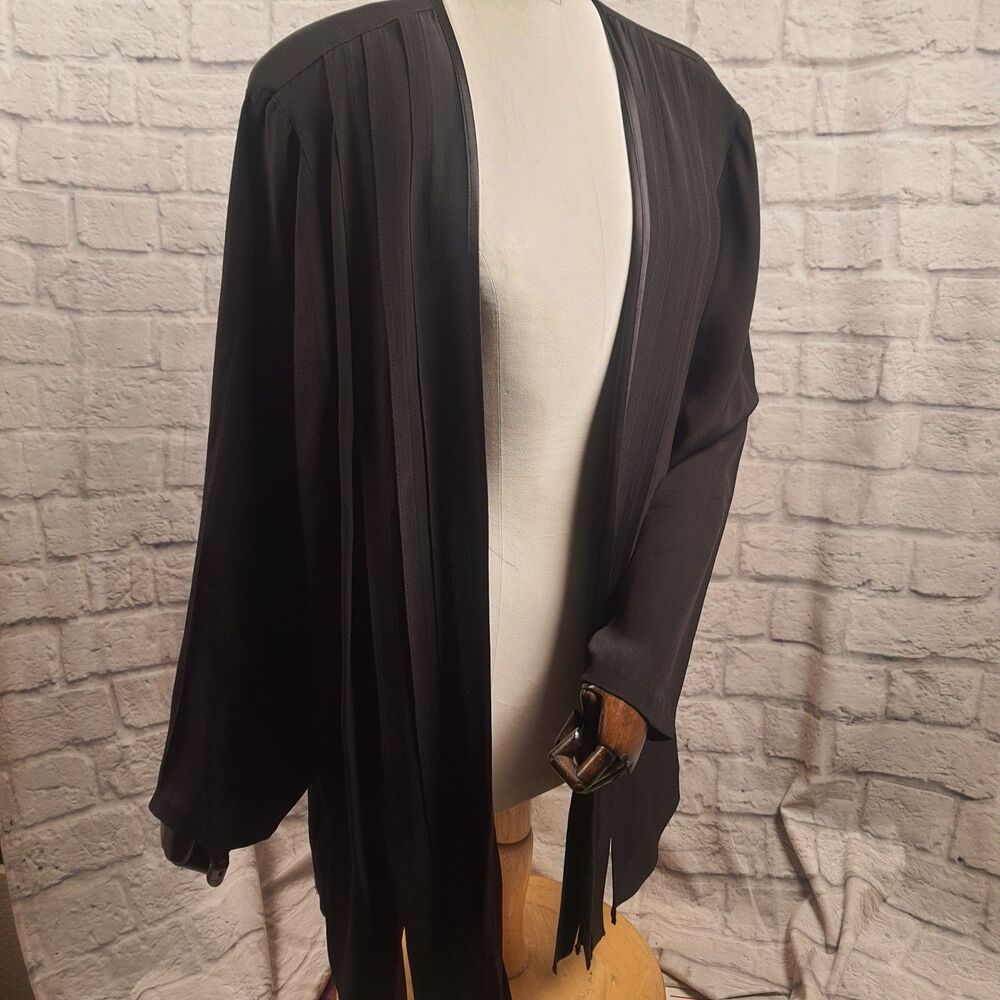 Vintage IC Collection Jacket Womens XL Designer Cardigan Black Slits